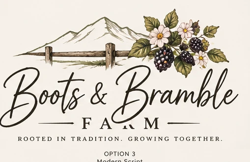 Boots & Bramble Farm botanical logo
